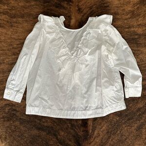 White work blouse with ruffles